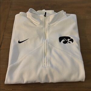 Nike White Quarter-Zip Pullover with Iowa Hawkeye Logo